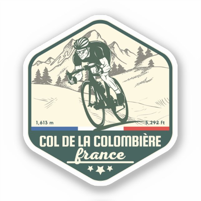 col de la colombiere, pegatina francés de alpes (Anverso)