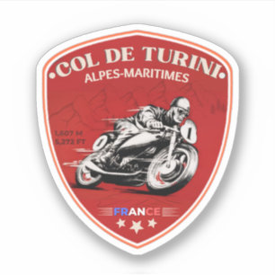 Col de Turini, Alpes Marítimos pegatina de motocic