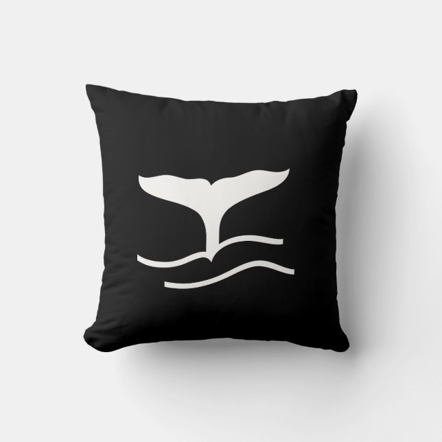 cola blanca de ballena sobre almohada azul verde a (Anverso)