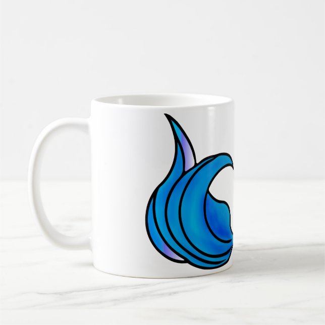 Cola de sirena azul en una taza de café (Izquierda)