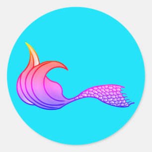 Cola de sirena con colores festivos en pegatinas