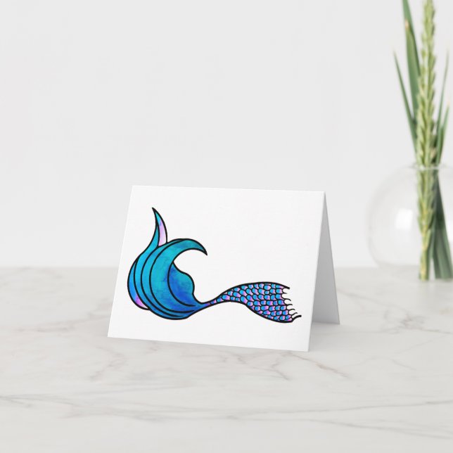 Cola de sirena en tonos azules (Anverso)