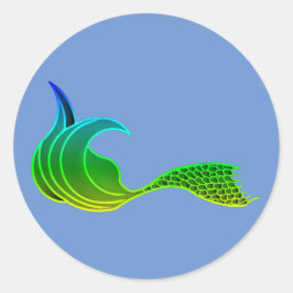 Cola de sirena en tonos verdes pegatinas