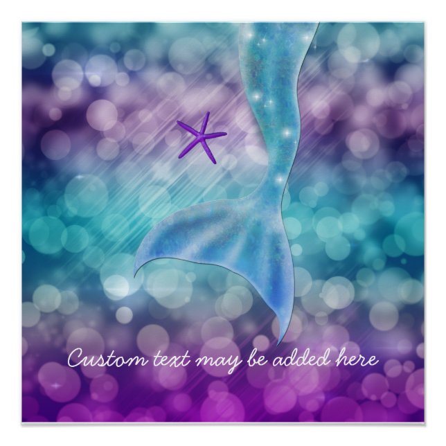 Cola De Sirena Encantada Bajo El Mar Gran Poster (Anverso)