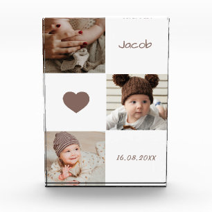 Colage de fotos de bebé adorable en forma de coraz