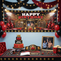 Colage de Fotos de Cumpleaños de Boxeo Personaliza
