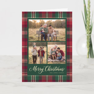 Colage de fotos de Navidad con borde de cuadros cl