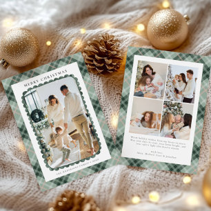 Colage de fotos de Navidad con estampado de tartán