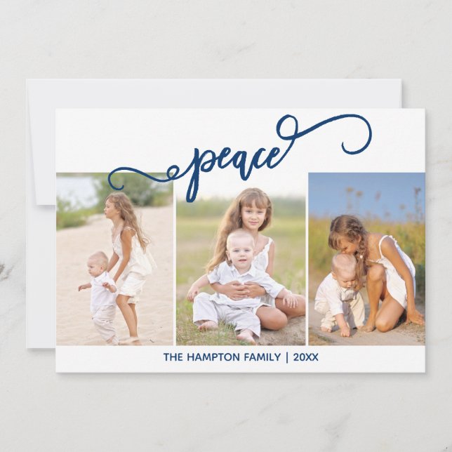 Colage de fotos de vacaciones de paz Tarjeta de va (Anverso)