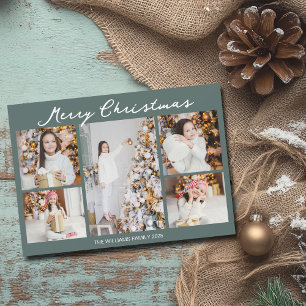 Colage de Fotos Familiares de Navidad Chic Gris Ve