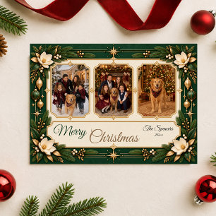 Colage de Fotos Familiares de Navidad Emerald Magn