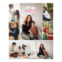 Colage de fotos personalizado de Mama en lienzo es