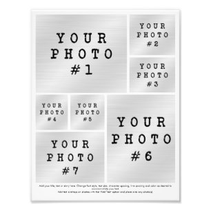 Colaje de Fotos 7 Cuadrícula de Fotos con Texto Pa