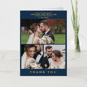 Colaje de Fotos de Boda Moderno Gracias Dorado