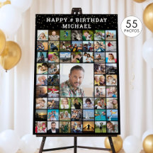 Colaje de fotos de cumpleaños 55 con tu texto y co