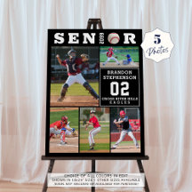 Colaje de fotos de graduación de béisbol de 5 foto