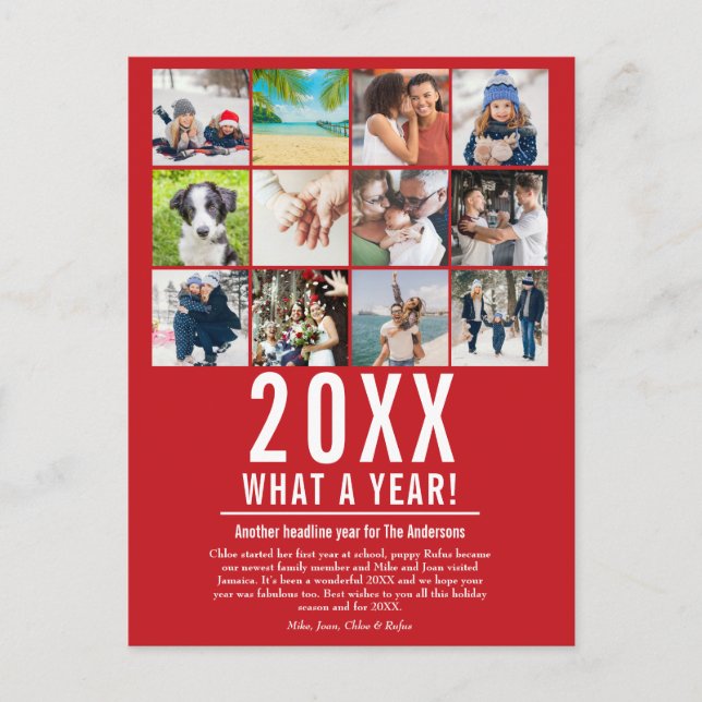 Colaje de fotos de revisión del año de Navidad Cop (Anverso)