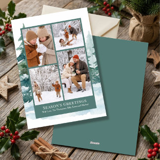 Colaje de fotos en acuarela de Navidad Árbol del b
