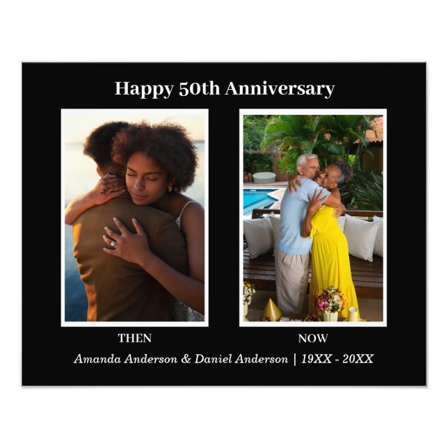 Colaje de fotos en blanco y negro Aniversario 2 (Frente)