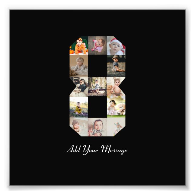 Colaje de fotos en blanco y negro número 8 (Frente)