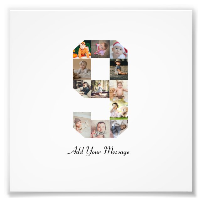 Colaje de fotos en blanco y negro número 9 (Frente)