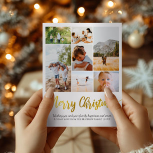 Colaje de Fotos Familiares de Navidad con Hoja de 
