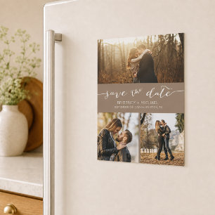 Colaje de Fotos Personalizado Taupe Save the Date