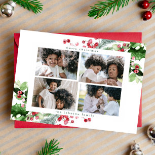 Colaje de Navidad simple moderno 4 Foto de saludo