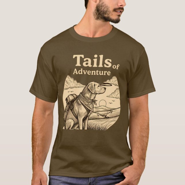 Colas de Perro de Aventura Camiseta Divertida para (Anverso)