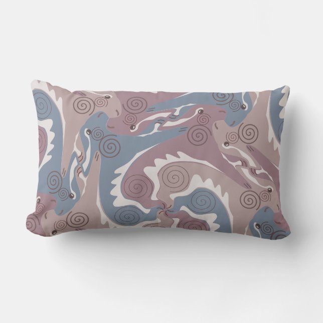 Colas giratorias Tesselación Almohada Lumbar Gris  (Anverso)