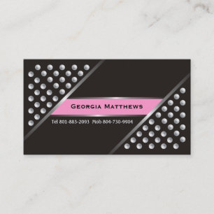 Colas metálicas plateadas tarjetas de visita rosad