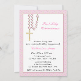 Colas rosadas, flores, invitación religiosa