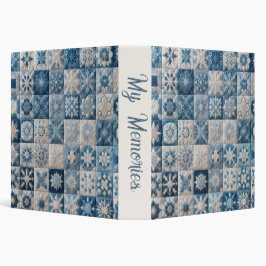 Colcha de Copo de Nieve Azul y Blanco