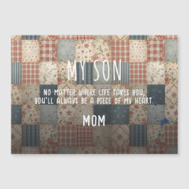 Colcha de Patchwork Vintage Mi Hijo Tarjeta Magnét