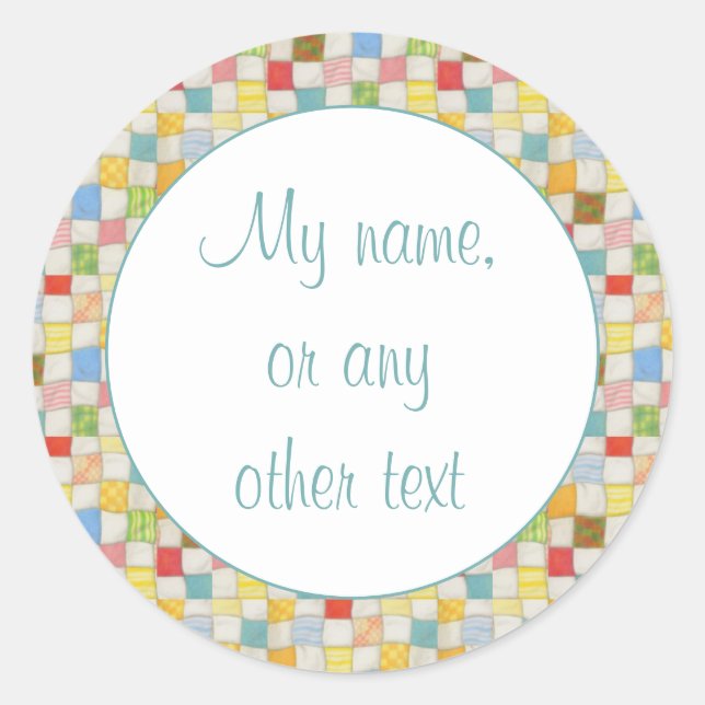 COLCHA LOCA Pegatinas Redondas Mate de 3" (Anverso)