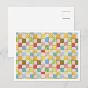 COLCHA LOCA Tarjeta postal / Blanco