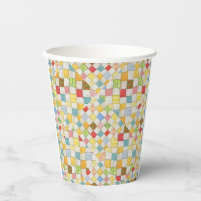 COLCHA MOSAICO Vasos de Papel (Anverso)