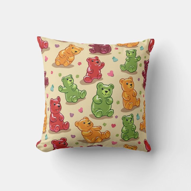 Colchón de almohada con un patrón de oso de goma (Anverso)