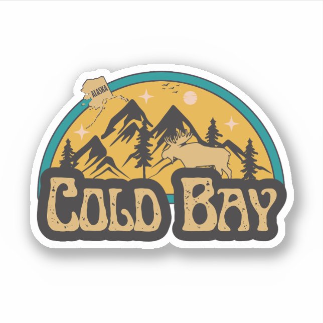 Cold Bay, Pegatina de Alaska (Anverso)