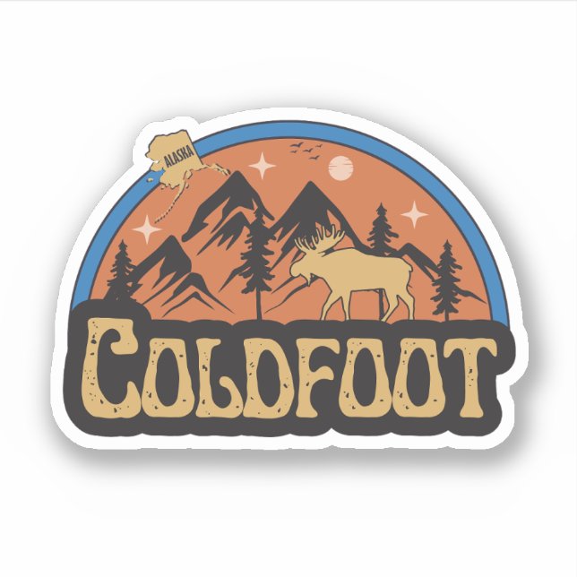 Coldfoot, Pegatina de Alaska (Anverso)