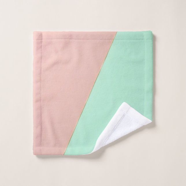 Colección abstracta de moda en rosa y menta (Toallita)
