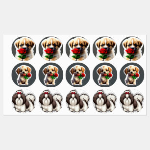 Colección Adorable de Pegatinas de Cachorros