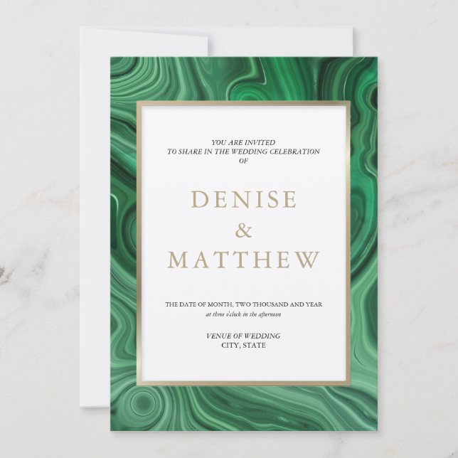 Colección Agata Invitación Verde Amazon (Anverso)