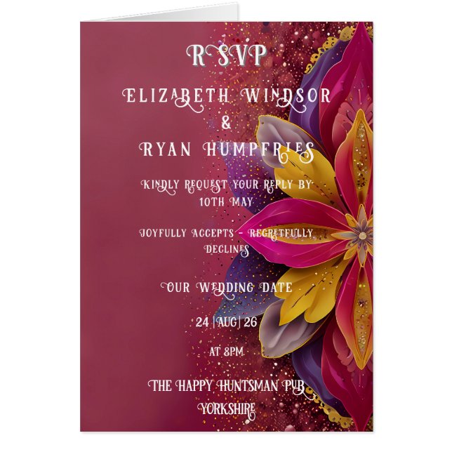 Colección Boda Floral Pink Elegance (Frente)