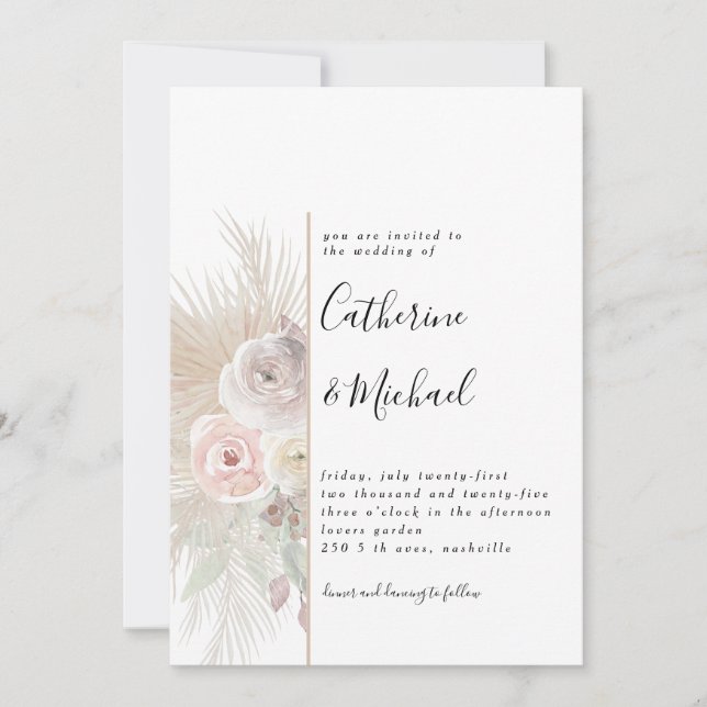 COLECCIÓN BOHEMIANA DE INVITACIÓN A LA BODA (Anverso)