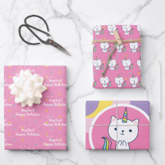 Colección Caticorn 01 | Hojas de Papel de Regalo