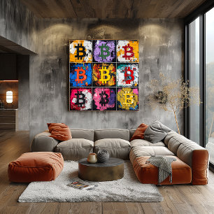 Colección de arte de graffiti de Bitcoin con color