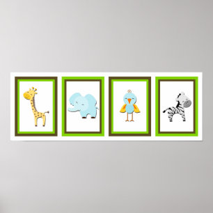 Colección de arte de la pared de animales de la ju