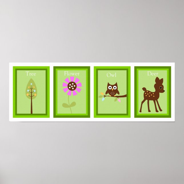 Colección de arte de pared de amigos forestales 5X (Frente)