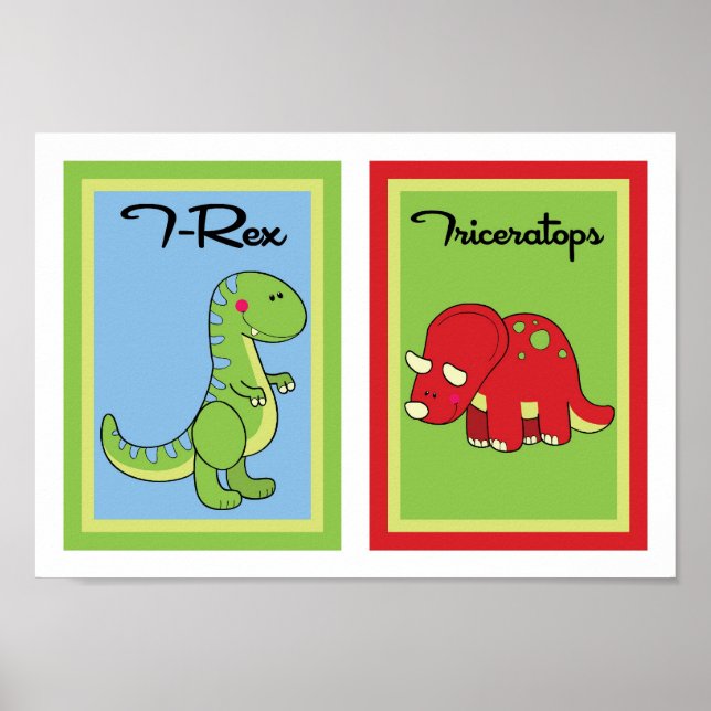 Colección de arte en pared de dinosaurios 5X7 (Frente)